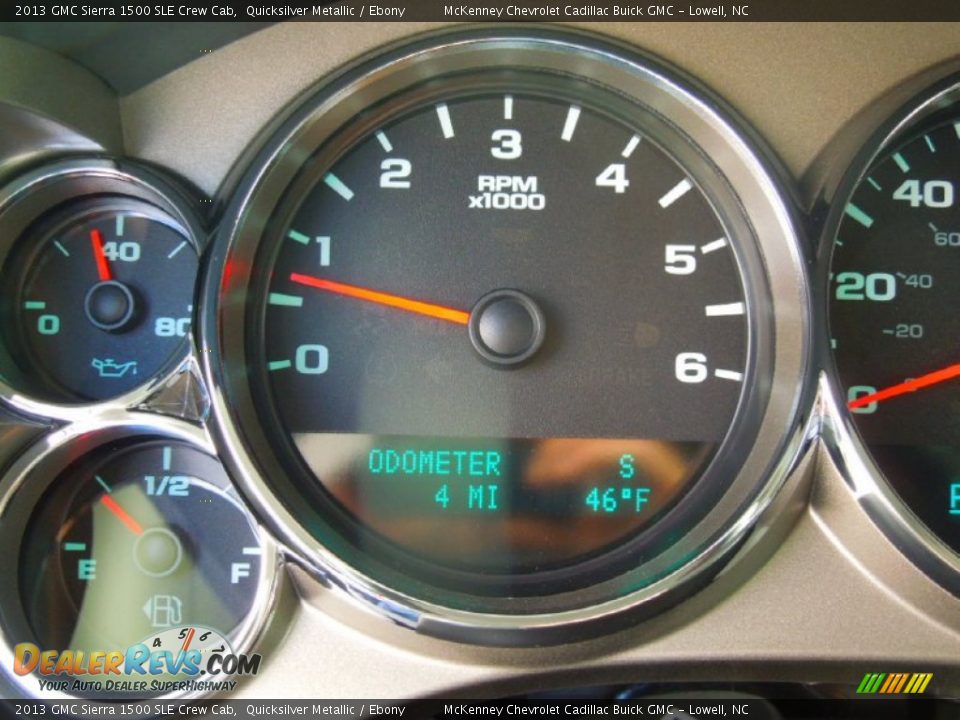 2013 GMC Sierra 1500 SLE Crew Cab Quicksilver Metallic / Ebony Photo #13