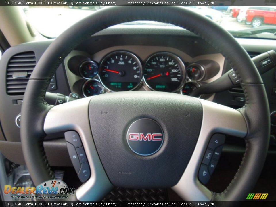 2013 GMC Sierra 1500 SLE Crew Cab Quicksilver Metallic / Ebony Photo #14