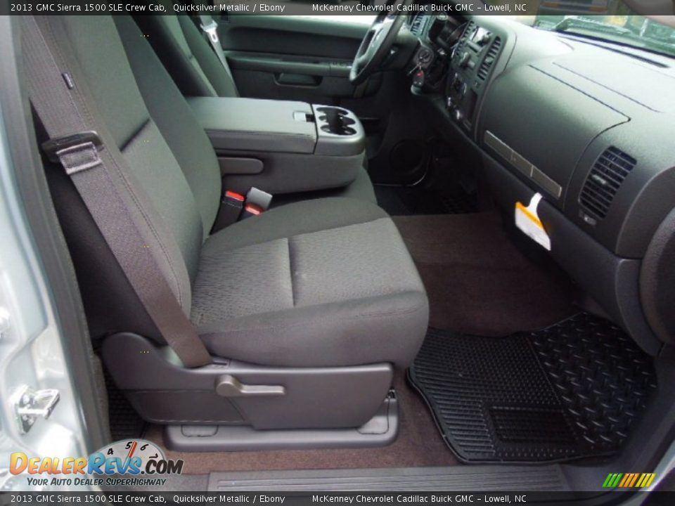 2013 GMC Sierra 1500 SLE Crew Cab Quicksilver Metallic / Ebony Photo #17