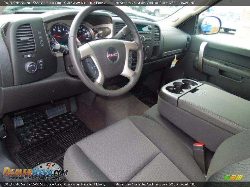 2013 GMC Sierra 1500 SLE Crew Cab Quicksilver Metallic / Ebony Photo #21