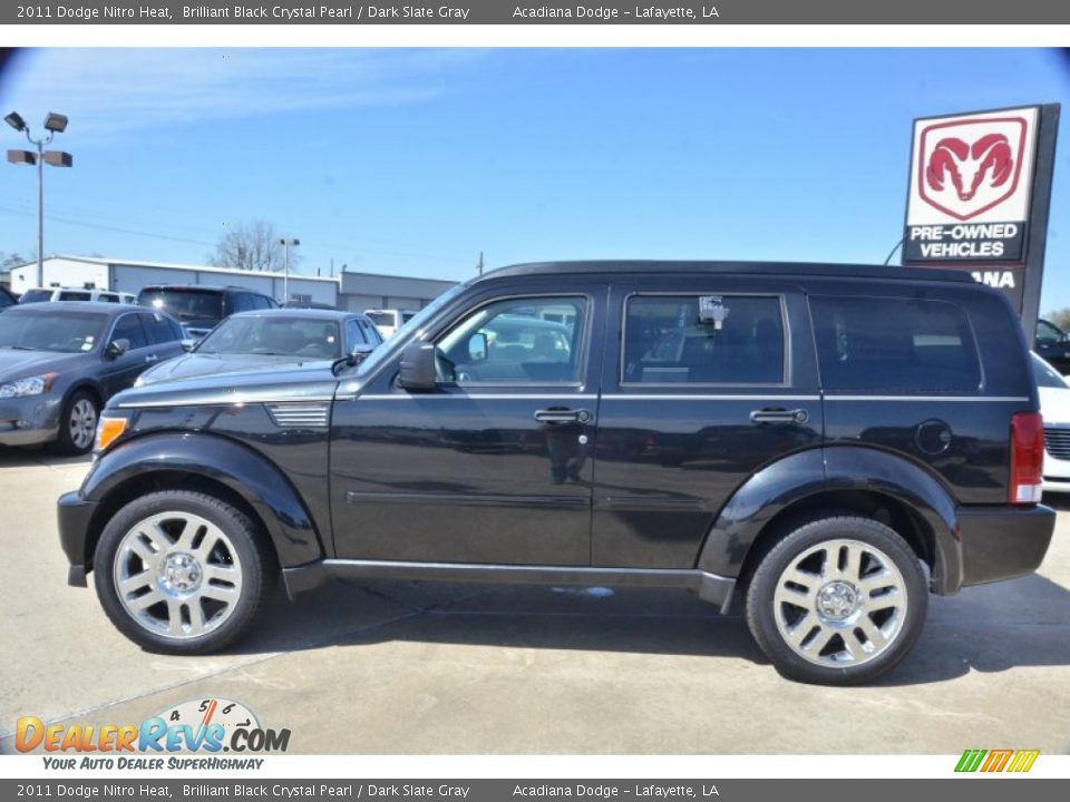 2011 Dodge Nitro Heat Brilliant Black Crystal Pearl / Dark Slate Gray Photo #2