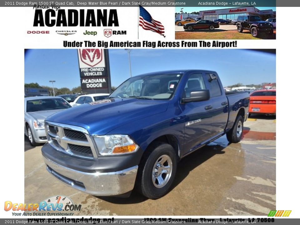 2011 Dodge Ram 1500 ST Quad Cab Deep Water Blue Pearl / Dark Slate Gray/Medium Graystone Photo #1