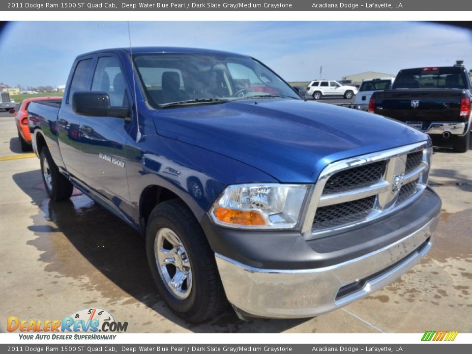 2011 Dodge Ram 1500 ST Quad Cab Deep Water Blue Pearl / Dark Slate Gray/Medium Graystone Photo #9