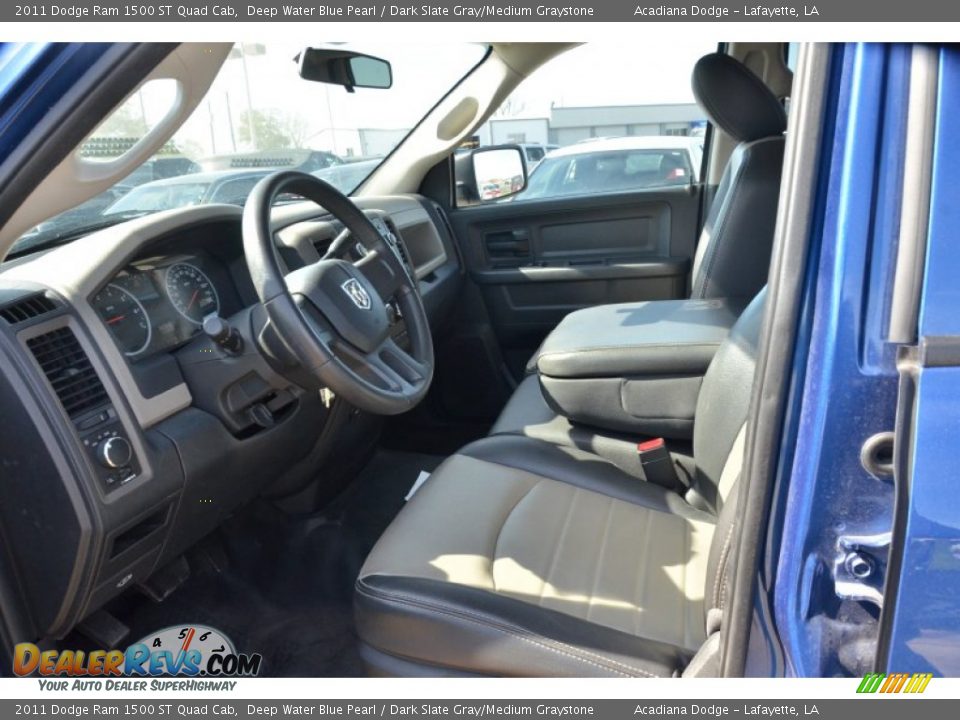 2011 Dodge Ram 1500 ST Quad Cab Deep Water Blue Pearl / Dark Slate Gray/Medium Graystone Photo #15