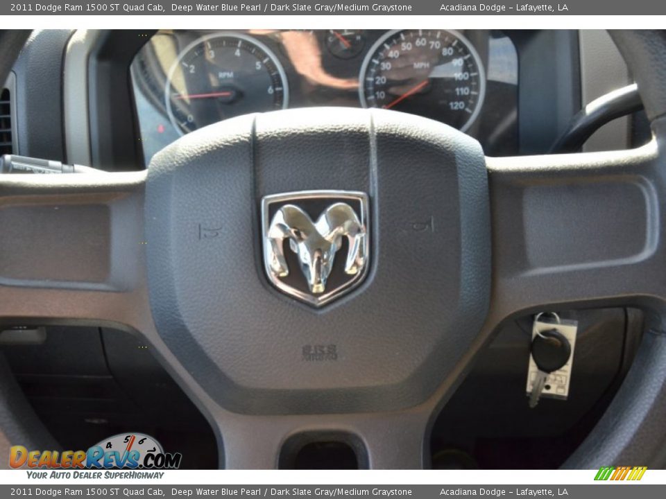 2011 Dodge Ram 1500 ST Quad Cab Deep Water Blue Pearl / Dark Slate Gray/Medium Graystone Photo #17
