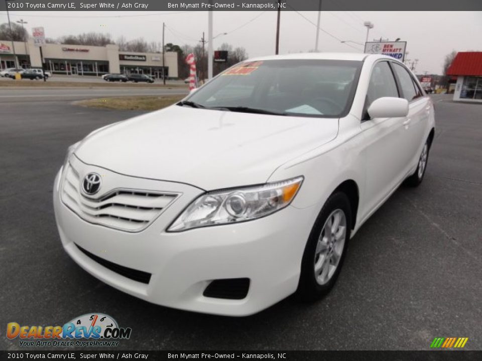 2010 Toyota Camry LE Super White / Ash Gray Photo #1
