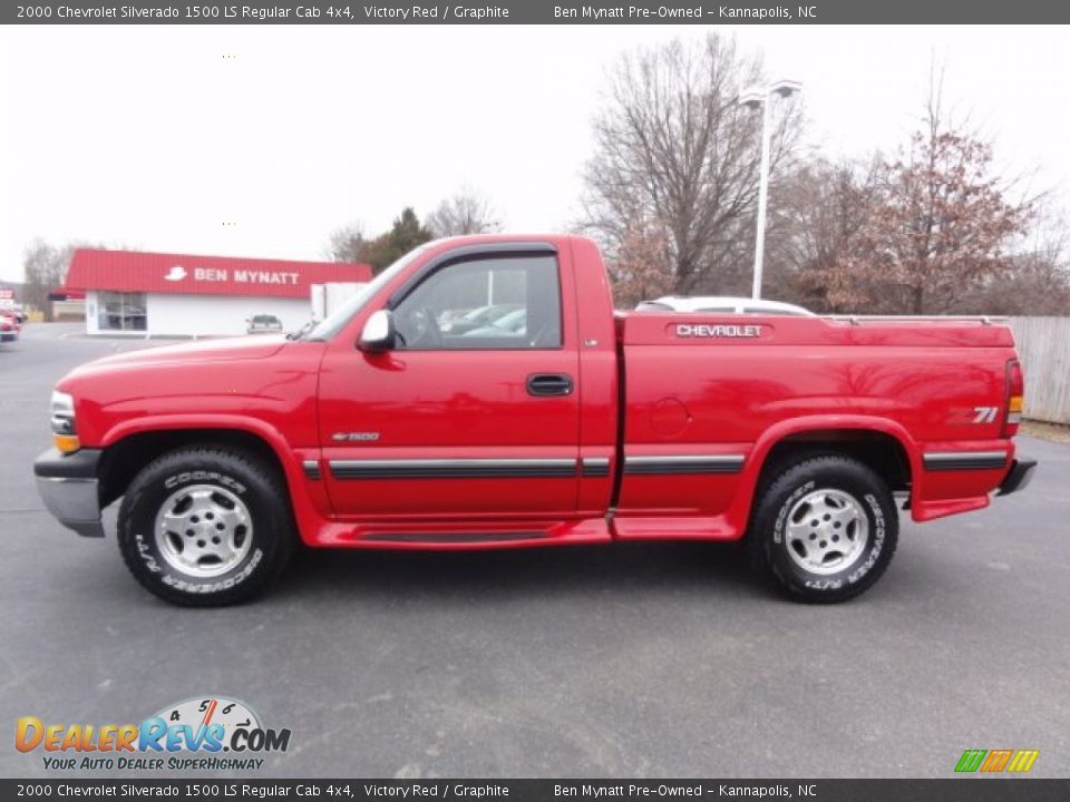 2000 Chevrolet Silverado 1500 LS Regular Cab 4x4 Victory Red / Graphite Photo #2