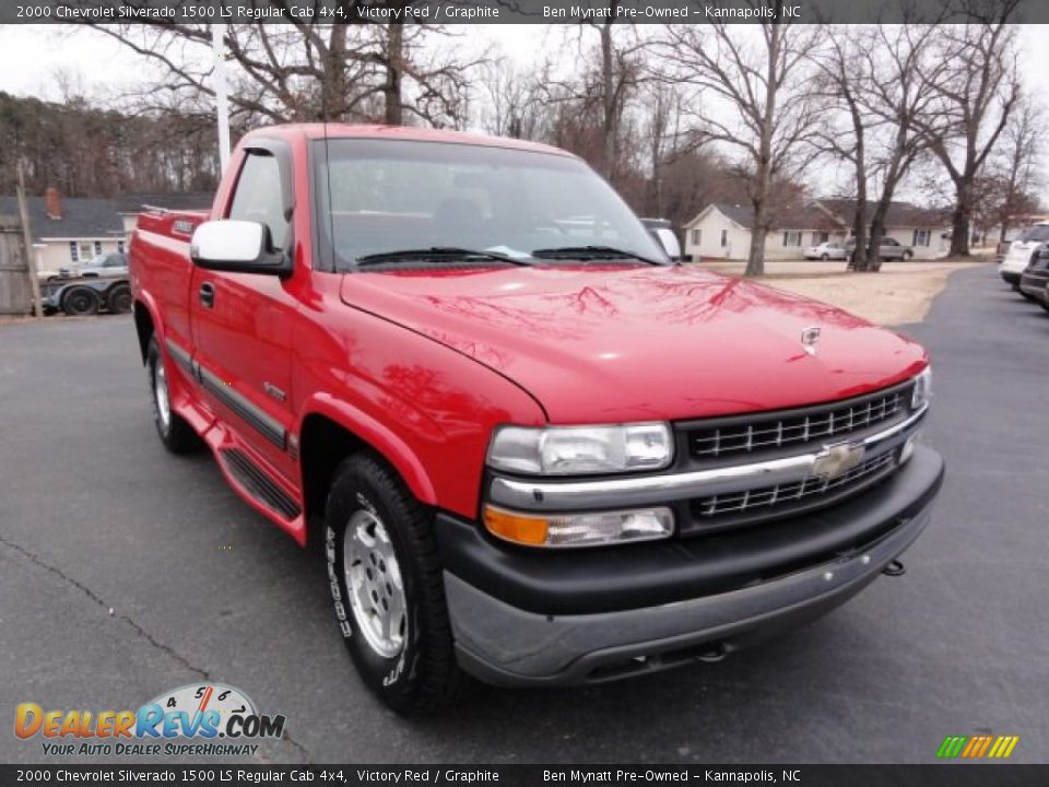 2000 Chevrolet Silverado 1500 LS Regular Cab 4x4 Victory Red / Graphite Photo #6