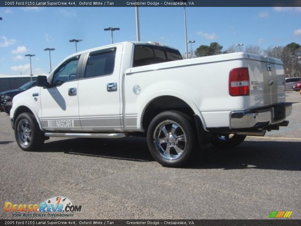 2005 Ford F150 Lariat SuperCrew 4x4 Oxford White / Tan Photo #3