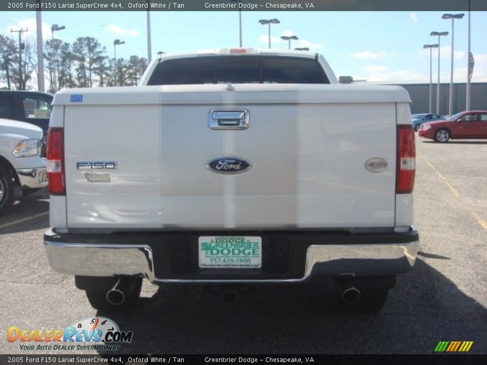 2005 Ford F150 Lariat SuperCrew 4x4 Oxford White / Tan Photo #5