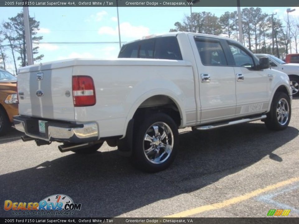 2005 Ford F150 Lariat SuperCrew 4x4 Oxford White / Tan Photo #6