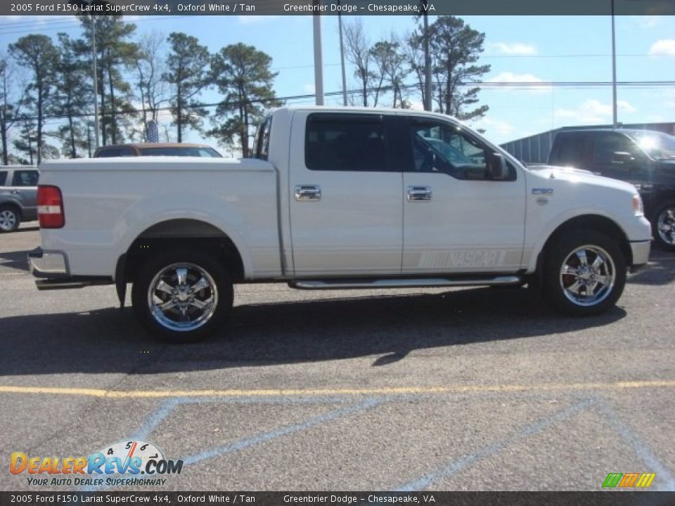 2005 Ford F150 Lariat SuperCrew 4x4 Oxford White / Tan Photo #7