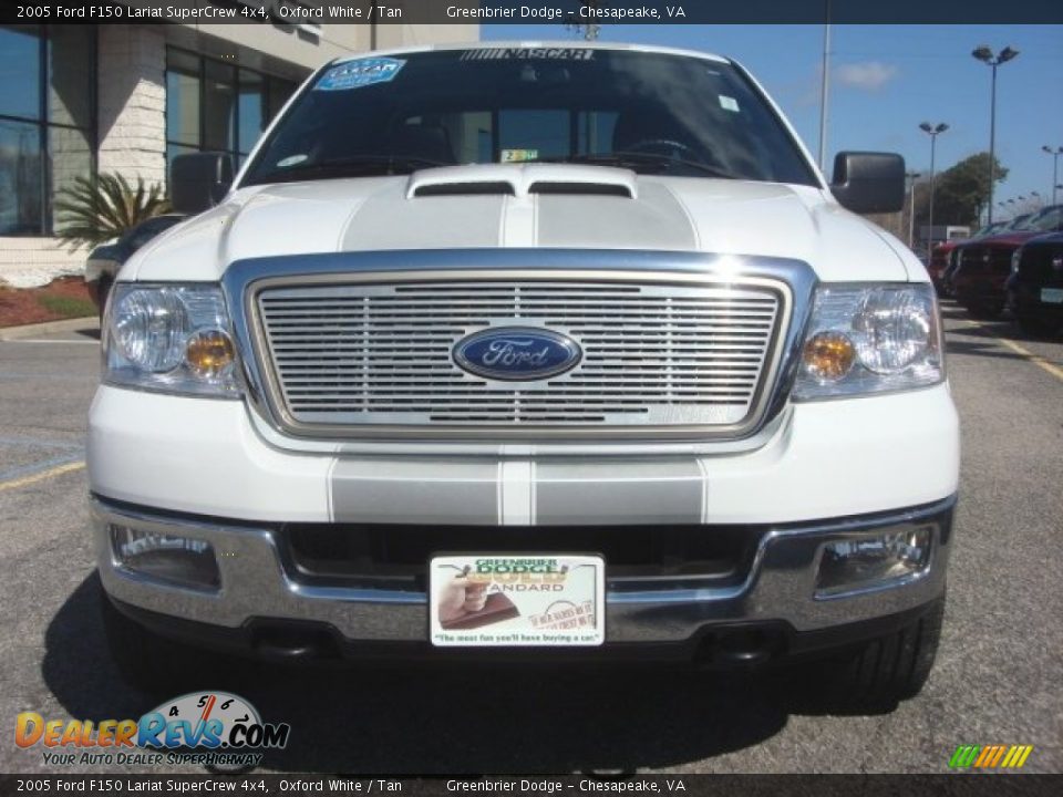 2005 Ford F150 Lariat SuperCrew 4x4 Oxford White / Tan Photo #10
