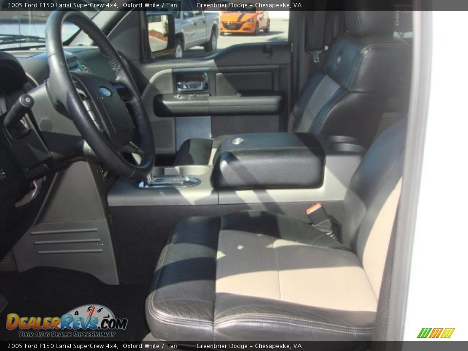 2005 Ford F150 Lariat SuperCrew 4x4 Oxford White / Tan Photo #11