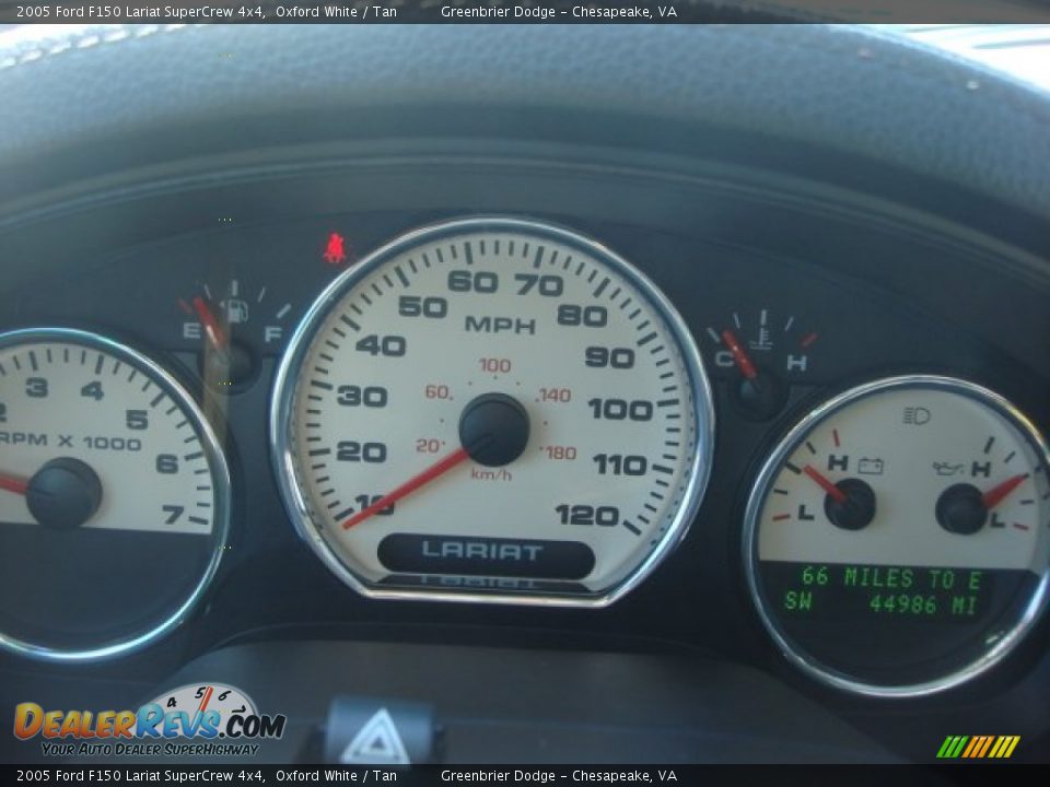 2005 Ford F150 Lariat SuperCrew 4x4 Oxford White / Tan Photo #30