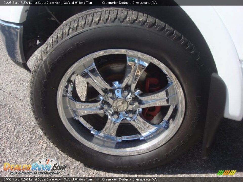 2005 Ford F150 Lariat SuperCrew 4x4 Oxford White / Tan Photo #31