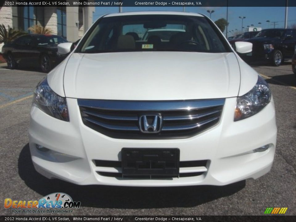 2012 Honda Accord EX-L V6 Sedan White Diamond Pearl / Ivory Photo #8