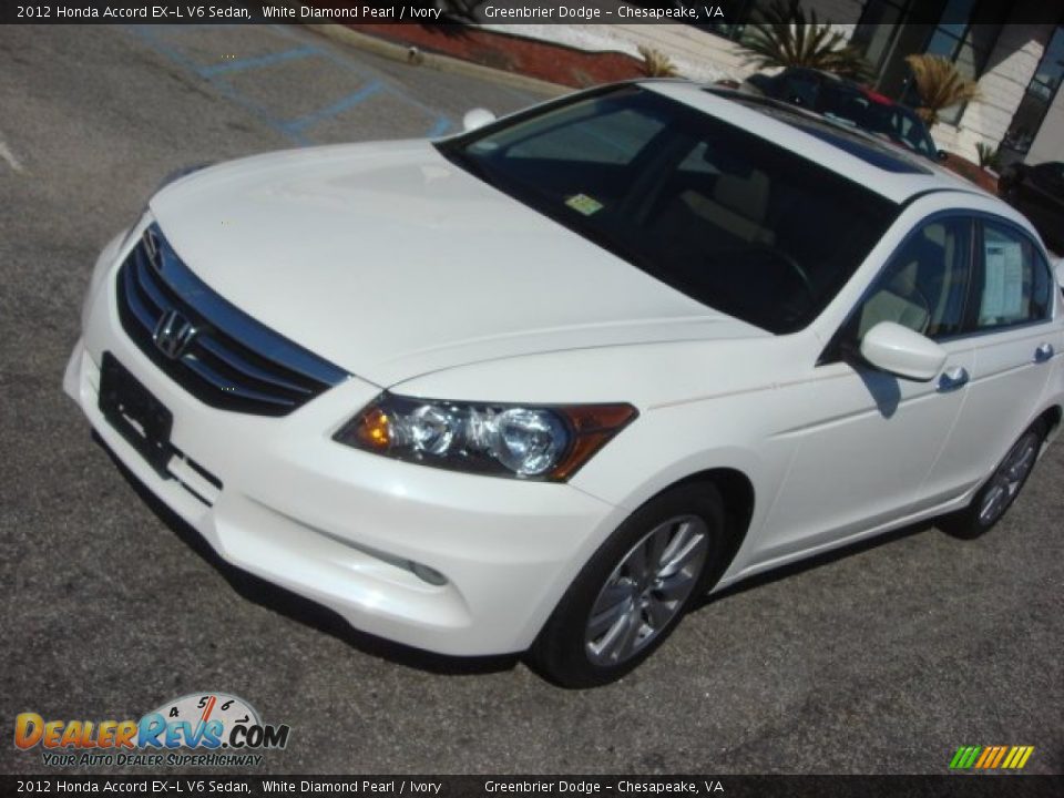 2012 Honda Accord EX-L V6 Sedan White Diamond Pearl / Ivory Photo #9
