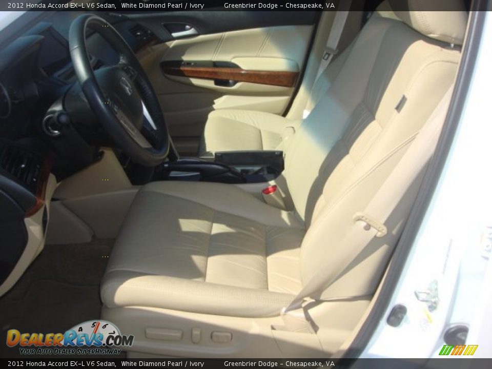 2012 Honda Accord EX-L V6 Sedan White Diamond Pearl / Ivory Photo #10