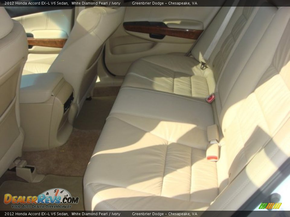 2012 Honda Accord EX-L V6 Sedan White Diamond Pearl / Ivory Photo #11