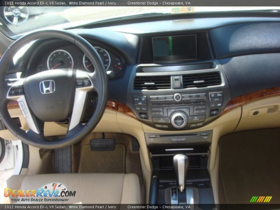 2012 Honda Accord EX-L V6 Sedan White Diamond Pearl / Ivory Photo #15