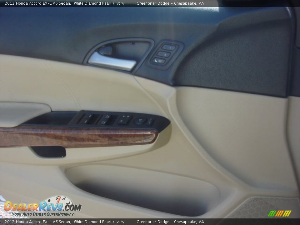 2012 Honda Accord EX-L V6 Sedan White Diamond Pearl / Ivory Photo #17