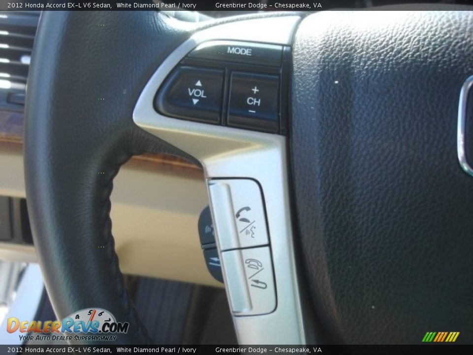 2012 Honda Accord EX-L V6 Sedan White Diamond Pearl / Ivory Photo #24