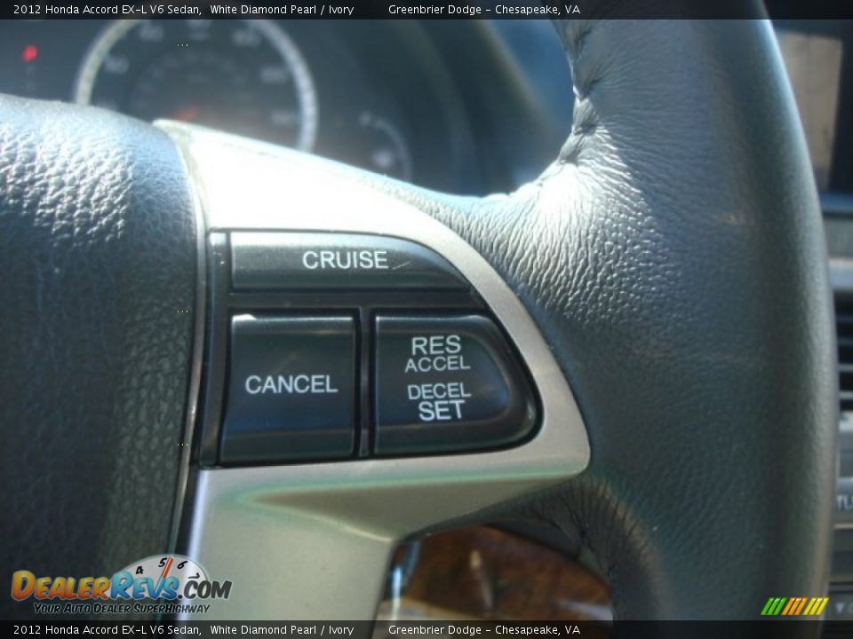 2012 Honda Accord EX-L V6 Sedan White Diamond Pearl / Ivory Photo #25