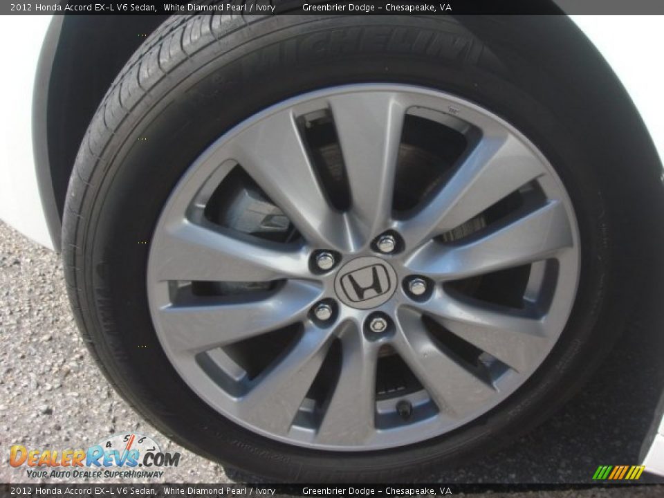 2012 Honda Accord EX-L V6 Sedan White Diamond Pearl / Ivory Photo #27