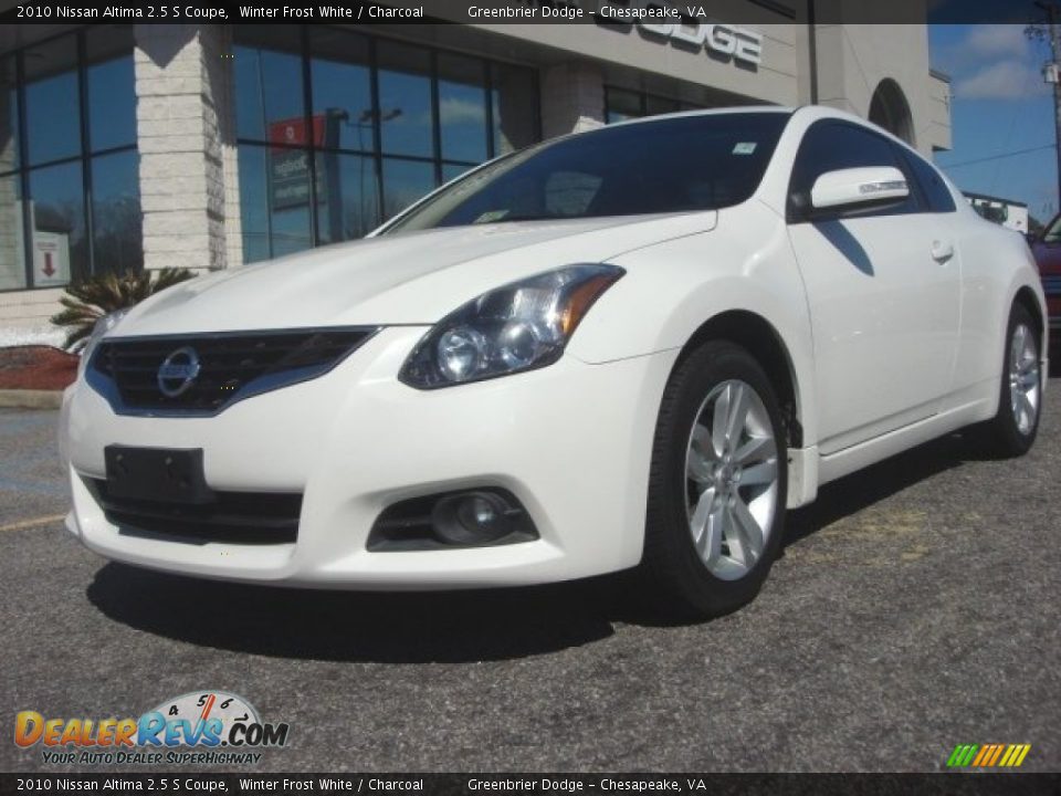 2010 Nissan Altima 2.5 S Coupe Winter Frost White / Charcoal Photo #1