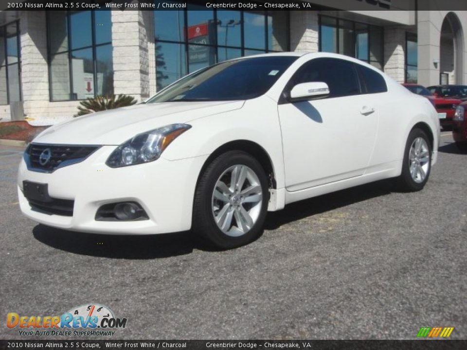2010 Nissan Altima 2.5 S Coupe Winter Frost White / Charcoal Photo #2