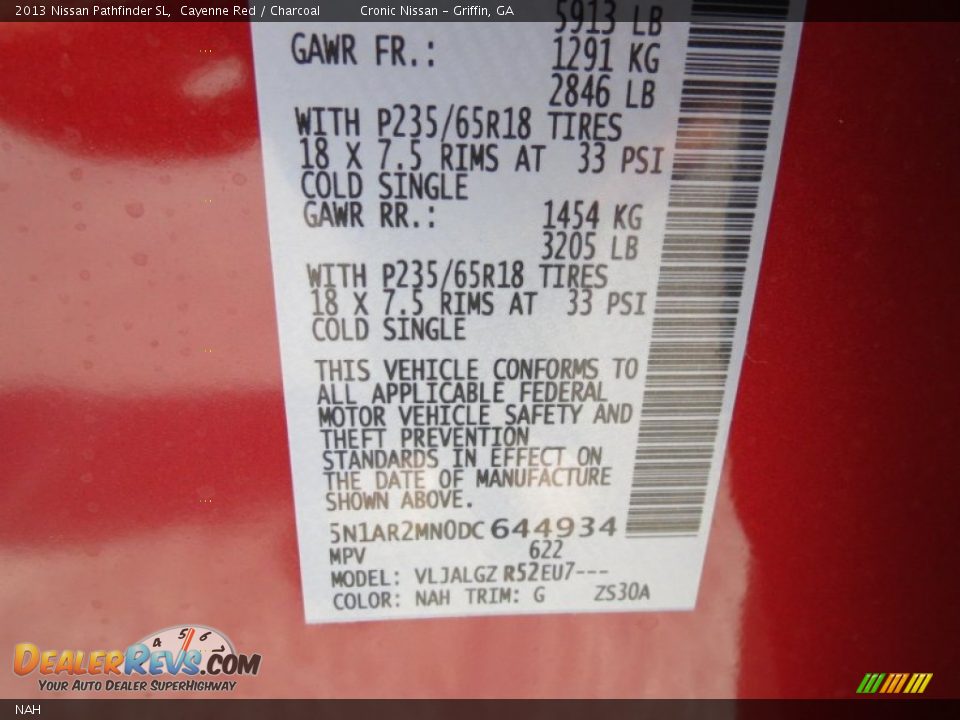 Nissan Color Code Nah Cayenne Red Dealerrevs Com