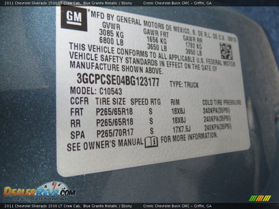 2011 Chevrolet Silverado 1500 LT Crew Cab Blue Granite Metallic / Ebony Photo #24