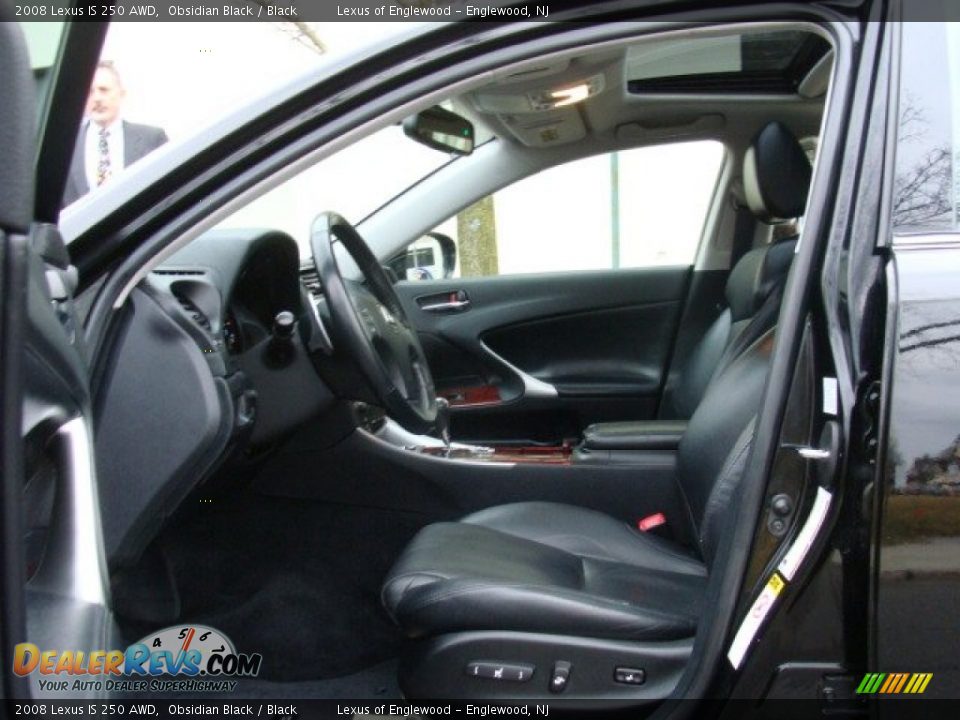 2008 Lexus IS 250 AWD Obsidian Black / Black Photo #7