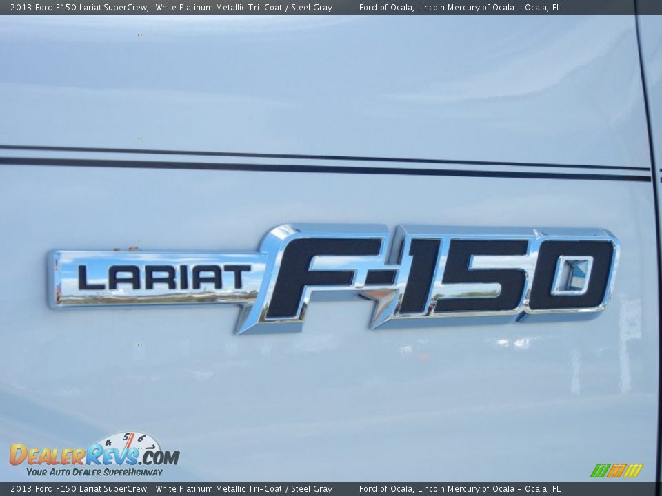 2013 Ford F150 Lariat SuperCrew White Platinum Metallic Tri-Coat / Steel Gray Photo #5