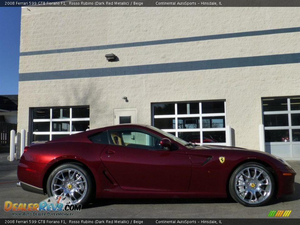 2008 Ferrari 599 GTB Fiorano F1 Rosso Rubino (Dark Red Metallic) / Beige Photo #3