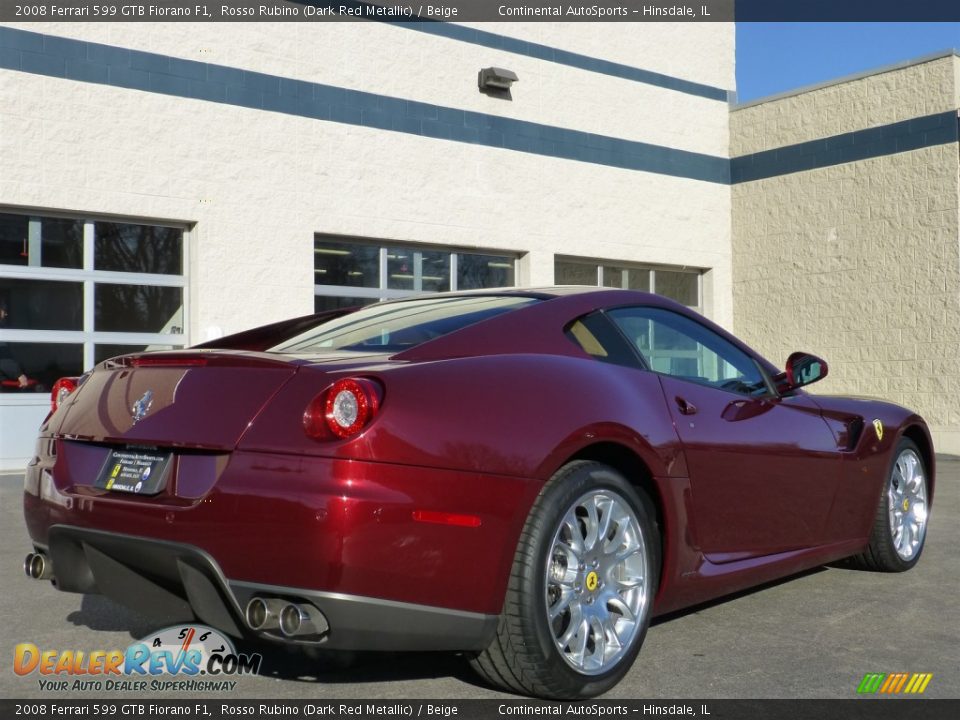 2008 Ferrari 599 GTB Fiorano F1 Rosso Rubino (Dark Red Metallic) / Beige Photo #4