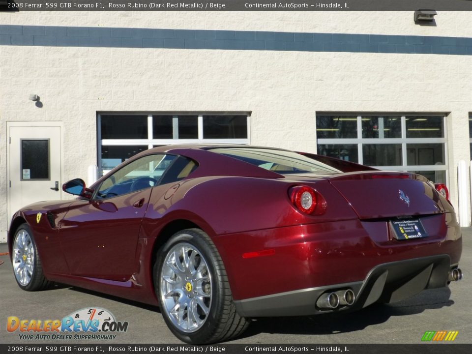 2008 Ferrari 599 GTB Fiorano F1 Rosso Rubino (Dark Red Metallic) / Beige Photo #7