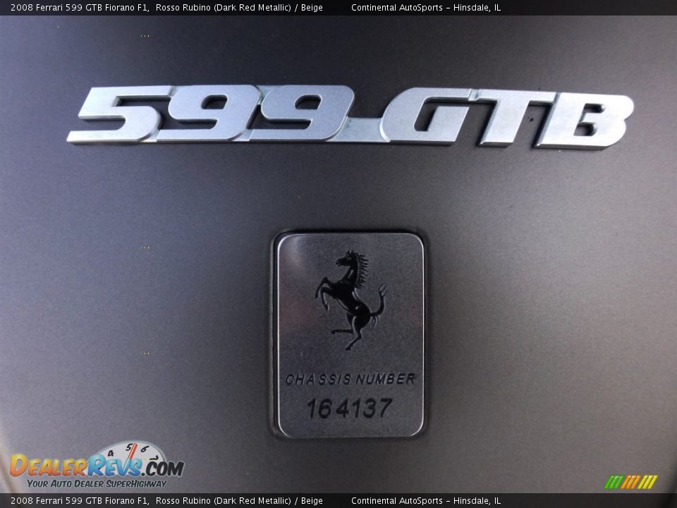 2008 Ferrari 599 GTB Fiorano F1 Rosso Rubino (Dark Red Metallic) / Beige Photo #11
