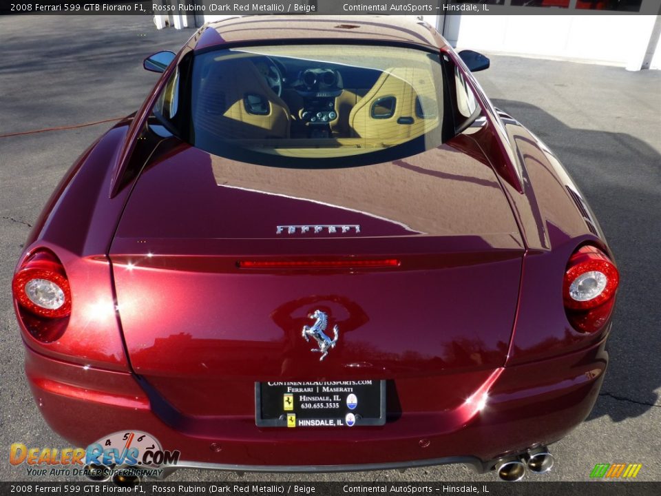 2008 Ferrari 599 GTB Fiorano F1 Rosso Rubino (Dark Red Metallic) / Beige Photo #15