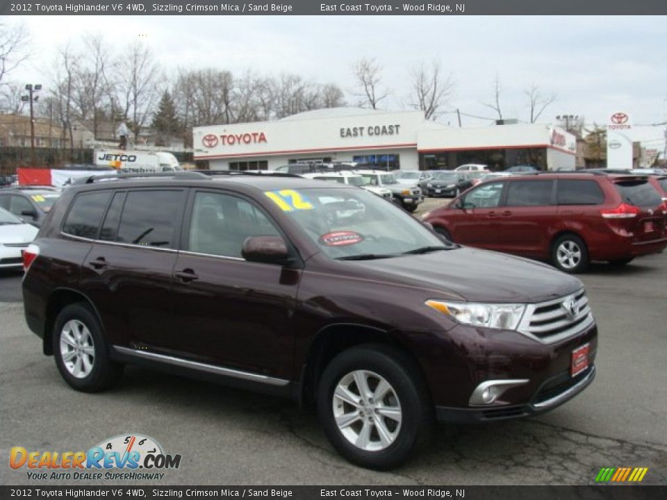 2012 Toyota Highlander V6 4WD Sizzling Crimson Mica / Sand Beige Photo #1