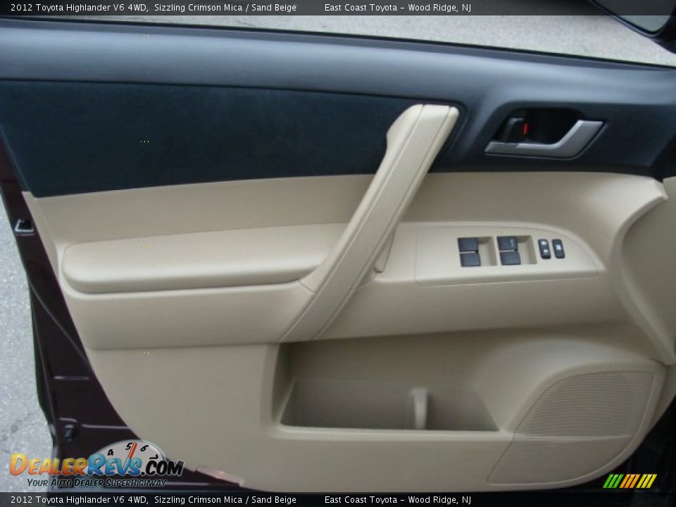 2012 Toyota Highlander V6 4WD Sizzling Crimson Mica / Sand Beige Photo #6