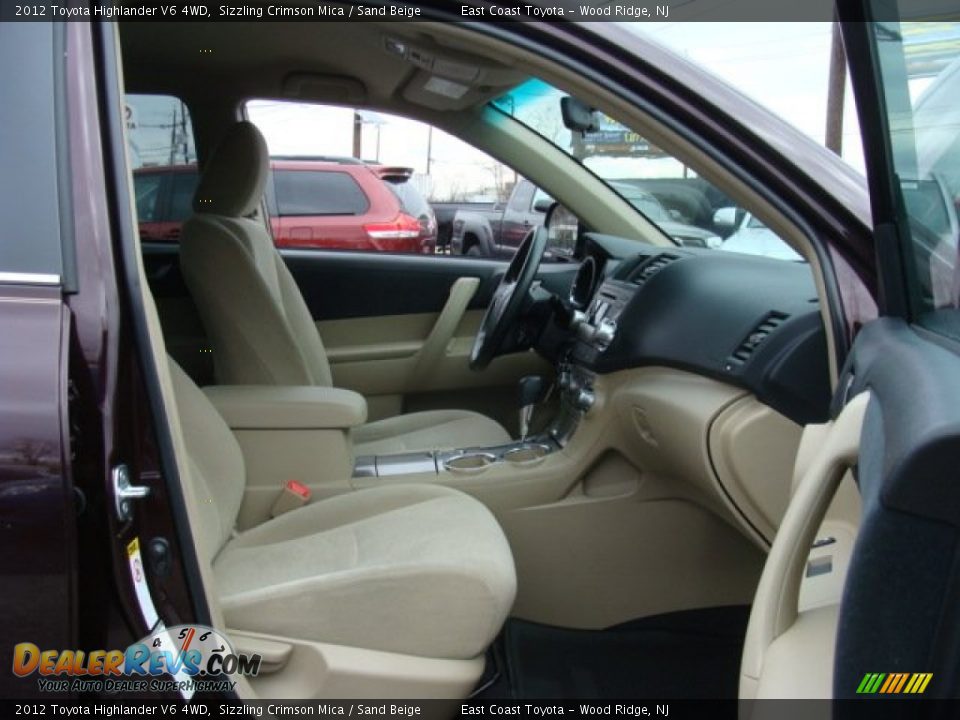 2012 Toyota Highlander V6 4WD Sizzling Crimson Mica / Sand Beige Photo #8