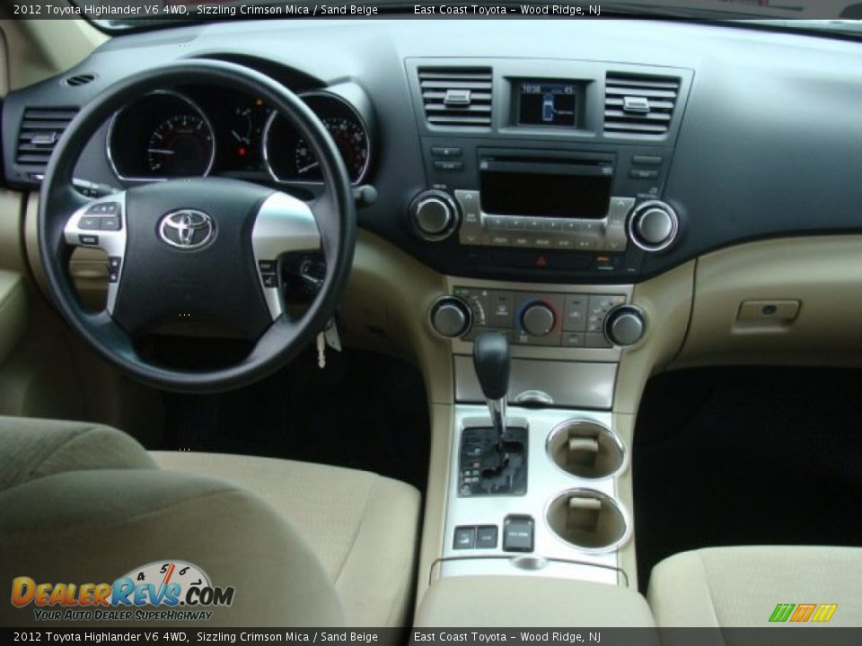 2012 Toyota Highlander V6 4WD Sizzling Crimson Mica / Sand Beige Photo #9