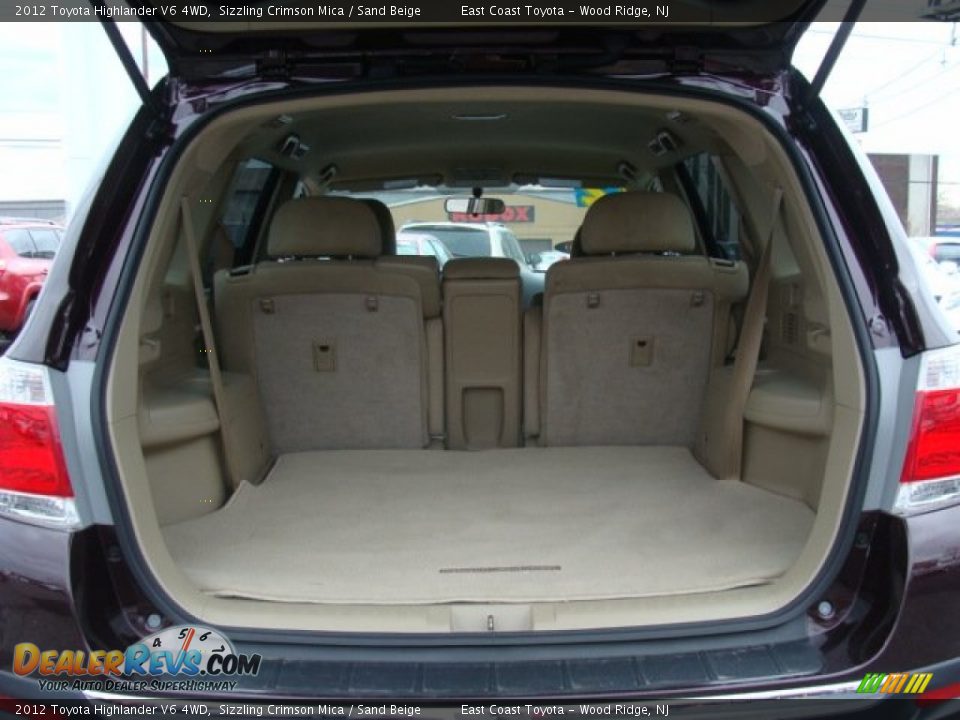 2012 Toyota Highlander V6 4WD Sizzling Crimson Mica / Sand Beige Photo #13