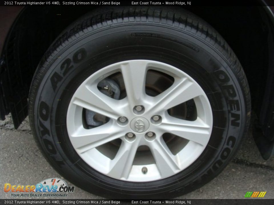 2012 Toyota Highlander V6 4WD Sizzling Crimson Mica / Sand Beige Photo #14