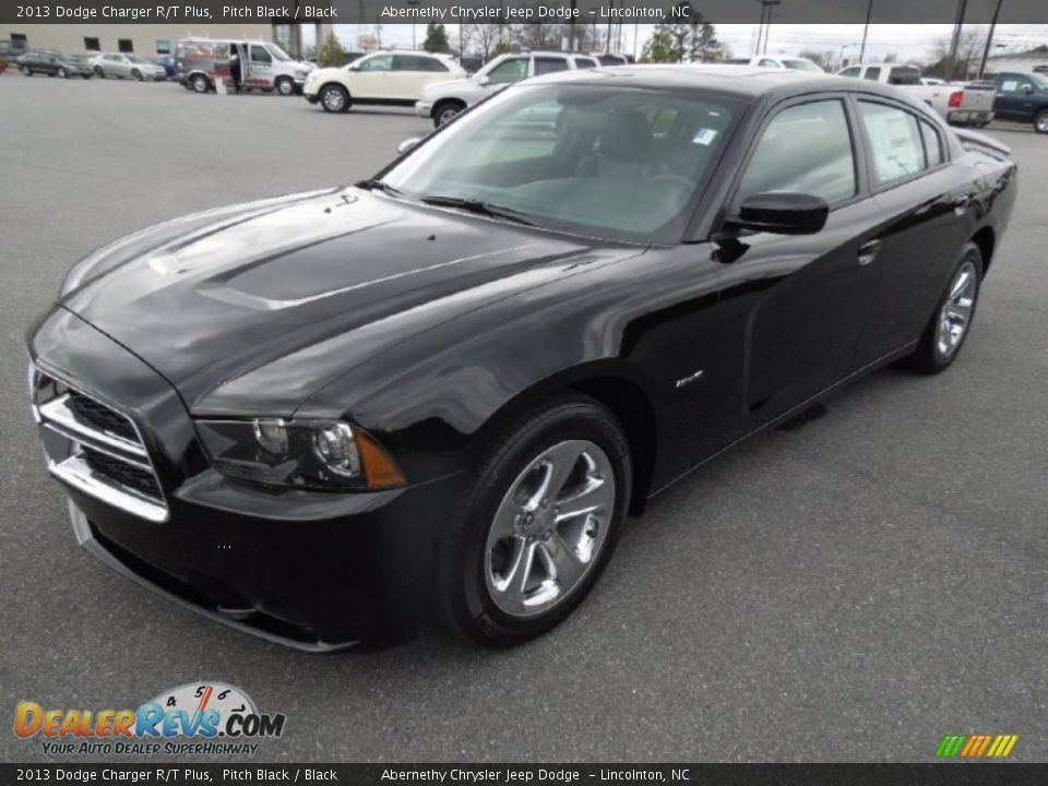 2013 Dodge Charger R/T Plus Pitch Black / Black Photo #1
