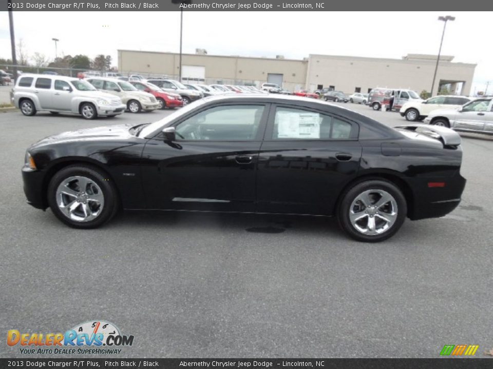 2013 Dodge Charger R/T Plus Pitch Black / Black Photo #6