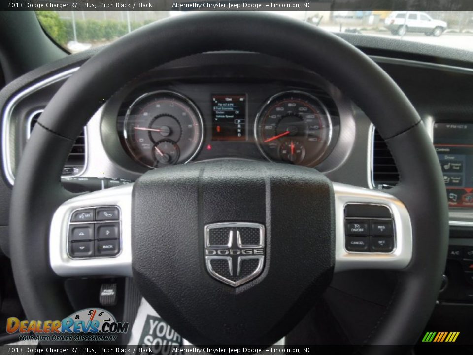 2013 Dodge Charger R/T Plus Pitch Black / Black Photo #18