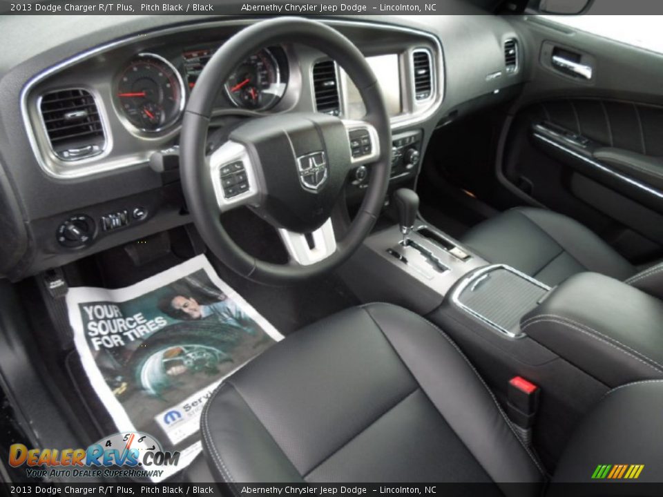 2013 Dodge Charger R/T Plus Pitch Black / Black Photo #27